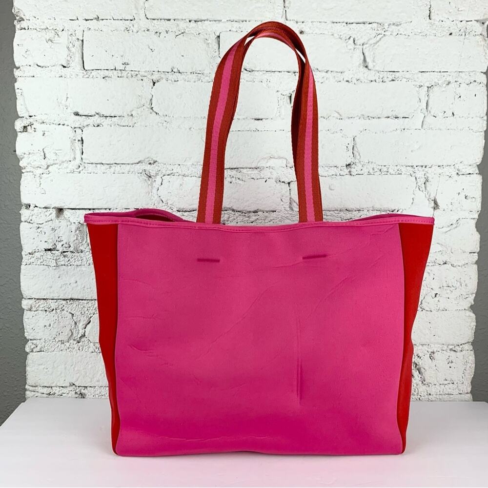 Summersalt Tote Pink Neoprene Stripe Beach Water Bag